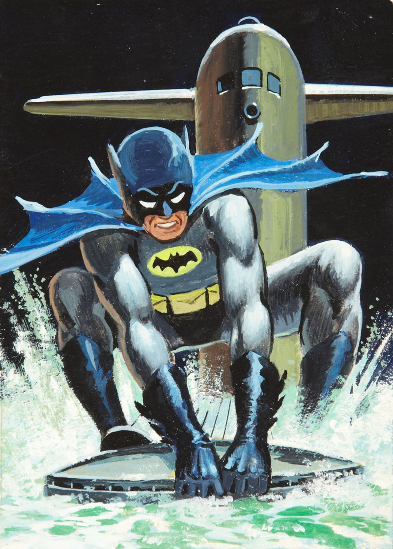 Illustration for article titled The Dark Knight rides a shark in bondage-crazy 1960s Batman art
